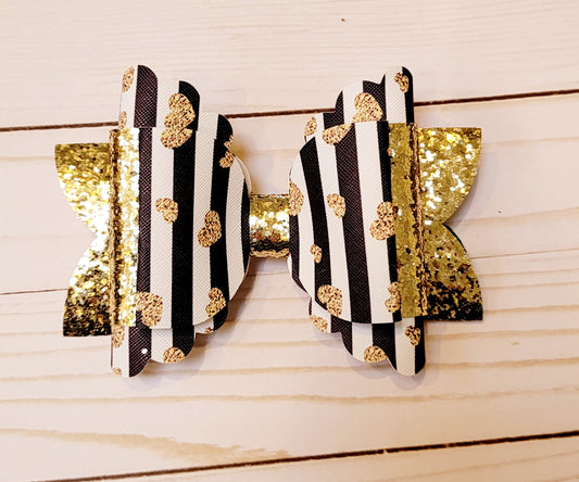 5.5" Gold Heart Bow