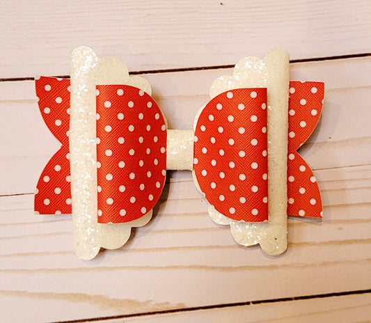 5.5" Red and White Polkadot